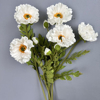 Großhandel 2 Köpfe Real Touch Pu Red Poppies Blumen Hochzeits blume Künstliche Mohn blume für Home Wedding Decoration