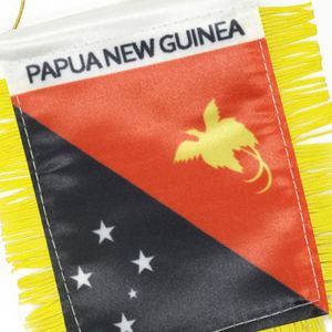 Mini Bandera de Satén Personalizada de Papúa Nueva Guinea con Borlas Amarillas, Impresa Digitalmente para Uso Educativo - Product Image 5