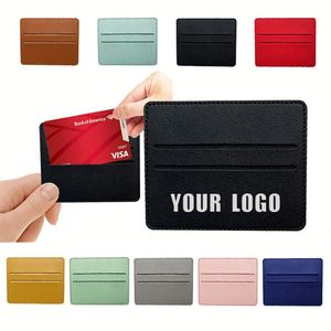 Tarjetero Multifuncional Popular, Ultrafino, de Gran Capacidad, Portátil, Protector, de Cuero PU, con Logotipo Personalizado - Product Image 1