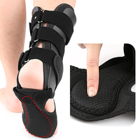 Attelle de cheville pour pied tombant, stabilisateur de cheville rigide en Spandex et Nylon avec fermeture auto-agrippante, soutien sécurisé pour la rééducation adulte