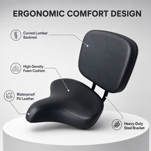 <span class=keywords><strong>Selle</strong></span> <span class=keywords><strong>de</strong></span> vélo électrique, siège <span class=keywords><strong>de</strong></span> vélo <span class=keywords><strong>de</strong></span> route, imperméable, en éponge PU, coussin large, confortable et sûr, <span class=keywords><strong>avec</strong></span> dossier - Product Image 1
