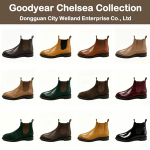 Botas <span class=keywords><strong>Chelsea</strong></span> Goodyear Welt Hechas a Mano para <span class=keywords><strong>Hombre</strong></span>, de Cuero de Grano Completo, Botas Clásicas de Vestir hasta el Tobillo, Fabricante con Logotipo Personalizado - Product Image 2