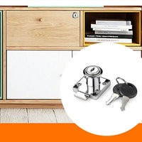 Loquet de tiroir de bureau en fer pour appartement moderne, quincaillerie antivol, serrure de porte de meuble, clés pliantes en plastique, rotation à 180° facile