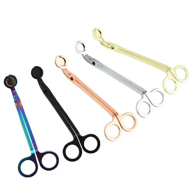 Taglierina per candele incisa su misura stoppino dipper accendino snuffer in acciaio inossidabile nero rosa oro candela trimmer in scatola