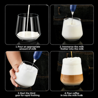 Mousseur à lait électrique rechargeable portatif, trois vitesses réglables, vente en gros, mousseur à café professionnel, fouet à matcha, mixeur