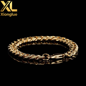 Bracelet en acier inoxydable Hop Jewelry, plaqué or 18 carats PVD, chaîne cubaine Miami, cadeau pour homme, vente en gros - Product Image 1