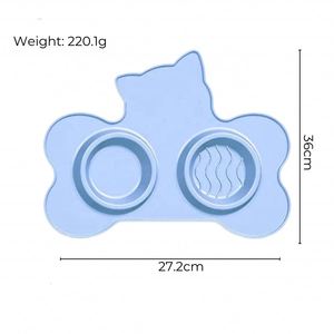 Tapis de repas pour animaux de compagnie en silicone antidérapant, sans BPA, de qualité alimentaire, facile à nettoyer, pour chiens et chats, pour une utilisation intérieure et extérieure à la maison - Product Image 2