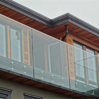 Système de clôture de balcon moderne en acier inoxydable à montage latéral sans perçage pour rénovation