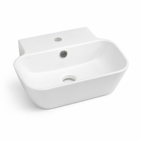 Vasque à poser moderne en céramique blanche de 16 pouces avec trou pour robinet pour salle de bain, faible MOQ usine (10 pièces)