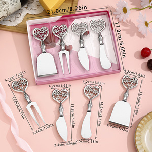 Cheese <b>Knife</b> Set Stainless Steel Heart Design Cake <b>Bread</b> Scraper Kitchen Tools For Serving - Product Image 3
