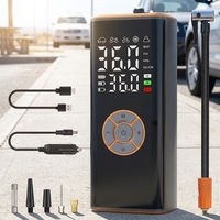 Compresseur de gonflage de pneus sans fil durable en ABS avec moniteur de pression numérique, jauge de pression et lumière d'urgence - Pompe portable pour