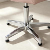 Fauteuil d'appoint rose en forme de coquille, chaise de coiffeuse pivotante réglable avec base chromée pour salon de beauté, maison, chambre à coucher