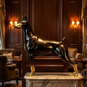 Escultura de bronce fundido a la cera perdida de Doberman <span class=keywords><strong>Pinscher</strong></span> - Postura, escala y pátina totalmente personalizables, arte de bronce de alta calidad - Product Image 5