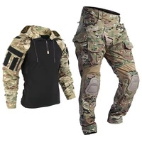 Ensemble uniforme tactique camouflage Hanye en gros, respirant, résistant aux déchirures, pour la chasse, l'entraînement et la randonnée en plein air
