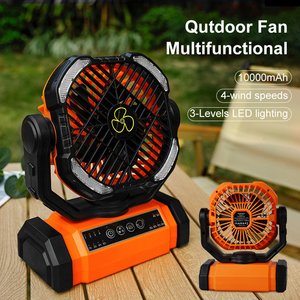 Nouveau ventilateur de camping extérieur 2025 de 20000 mAh, puissant, avec batterie externe, éclairage, crochet et support de tente, en plastique double. - Product Image 5