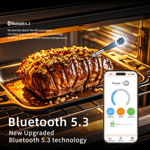 Thermomètre numérique sans fil en plastique ultra-fin (4,2 mm) pour viande, Bluetooth, chargement USB Type-C, alarme, sécurité des données, barbecue, cuisine - Product Image 5