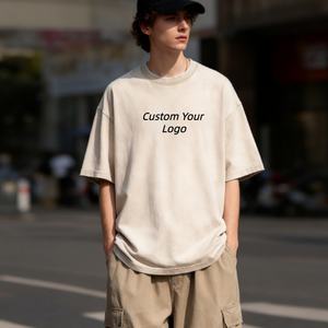 Camiseta de Hombre al por Mayor de Alta Calidad, Estilo Urbano Vintage Lavado, Proveedor de Moda, Personalizable, Gruesa, 100% Algodón, Informal, Talla Grande - Product Image 1