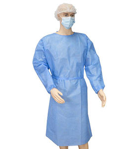 Bonne qualité pas cher prix jetable 45g SMS robe d'isolement non stérile robe en tissu non tissé - Product Image 1