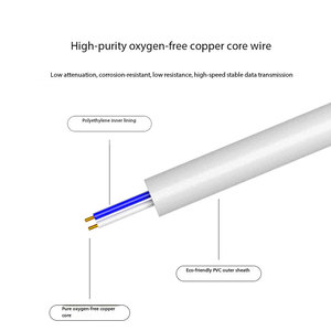 كابل هاتف هايل ثنائي النواة HT-100-2M من النحاس النقي مع رأس كريستال رمادي اللون بطول 2 متر (عبوة من 10 قطع) - Product Image 5