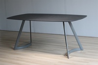 Meubles de salle à manger extensibles et réglables de luxe moderne personnalisés avec pieds en métal, plateau en céramique et table en verre trempé