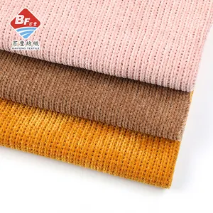 Tecido jacquard tricotado de poliéster 100%, tecido chenille de microfibra para moças, sobretudo