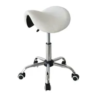 Tabouret hydraulique réglable pas cher en cuir blanc imperméable pour salon de beauté, mobilier de salon de coiffure pour la maison, le bureau, le salon de barbier