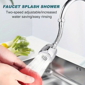 Robinet anti-éclaboussures au design minimaliste moderne, avec extension col de cygne, filtre amplificateur de pression pour <span class=keywords><strong>douchette</strong></span>, aérateur rotatif allongé pour l'eau - Product Image 2
