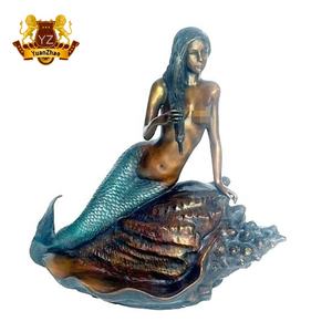 Statue de sirène en bronze moulé antique, grande taille de vie, sculpture de sirène, en bronze moulé, à vendre - Product Image 3