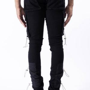 Jeans Ajustados de Carga con Apliques y Cordón Elástico Lateral, Bolsillos Grandes, Diseño Nuevo y de Alta Calidad para Hombre - Product Image 5