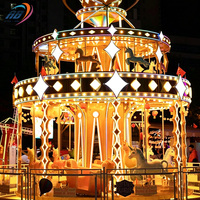 Atracción de Feria: Carrusel de Caballos Personalizado para Exteriores, Equipo de Parque de Atracciones para Niños, Carrusel en Venta