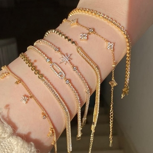 Gourmette bracelet hommes Silver pulseras de pareja 2024 pulceras para parejas con iniciales - Product Image 1