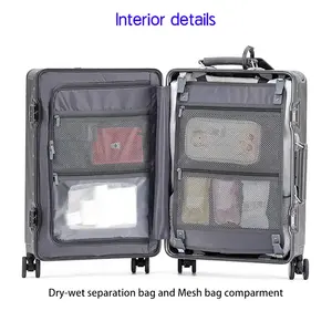 מלאי אלומיניום unisex מותאם אישית לוגו נסיעות מפעל של חם מכירה abs + חומר pc יוקרה מודרני קריקטורה מזוודה קריקטורה מזוודה - Product Image 2