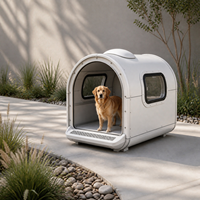 Villa de luxe pour animaux de compagnie à deux étages, spacieuse, isolée thermiquement, avec fenêtre en maille pour chiens de grande et moyenne taille.