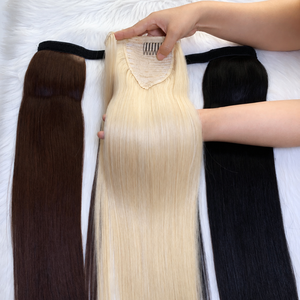 Extensión de Cabello Humano para Cola de Caballo, Larga y Lisa, Rubia, Cabello Remy Indio, 120g, con Cierre de Clip - Product Image 6