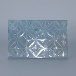 Panneau de verre décoratif texturé en résine bleu clair laminée à motif bulles, verre artistique texturé pour cloison intérieure et décoration de bâtiment - Product Image 6