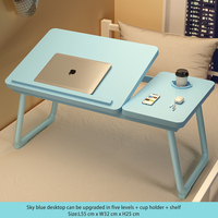 Lit de bureau de dortoir pliant à la maison portable avec table à manger paresseuse bureau d'ordinateur portable en métal et matériau MDF pour une utilisation au bureau