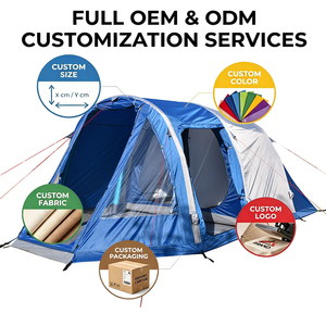 Tente de <span class=keywords><strong>camping</strong></span> gonflable de 12 m² en gros, avec intérieur respirant en <span class=keywords><strong>polyester</strong></span>, résistante au vent de niveau 8, pour la famille en extérieur - Product Image 2