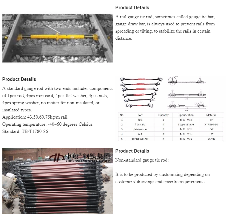 Railway Maintenance - 43kg Rail Use Gauge Tie Bar Track