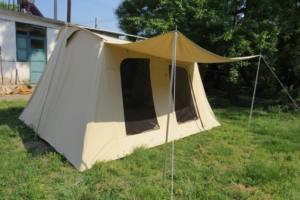 Tenda Cabina di Lusso Grande in Tela Impermeabile, Montaggio Automatico <span class=keywords><strong>Facile</strong></span>, Struttura in Acciaio e Pali in Alluminio, Monostrato, per 5-6 Persone, Famiglia, Spiaggia, Escursionismo - Product Image 2