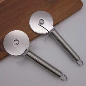 High Quality Stainless Steel Double-<b>Edged</b> Pizza <b>Cutter</b> Knife Portable and Customizable Logo Sustainable and Wholesome - Product Image 3