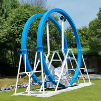 Manèges de parc d'attractions en plein air, manèges de fête foraine non motorisés à double rail, manèges électriques rotatifs à 360 degrés à vendre