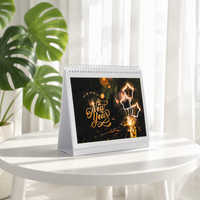 Calendrier de bureau personnalisé avec image artistique, reliure spirale, décoratif, impression photo sur mesure, planificateur de bureau