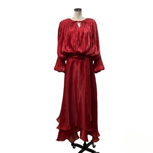 <span class=keywords><strong>Vestido</strong></span> Mini de Manga Larga con Cuello Redondo para Mujer, Estilo Informal, con Volantes, Color Sólido, para Oficina, Primavera/Verano, Cintura Natural, No Tejido - Product Image 4