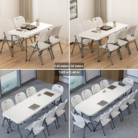 Rechteckiger Moderner Esstisch Catering Bankett Picknick Klappbarer Kunststofftisch für Außenbereich Wohnzimmer Möbel Tisch