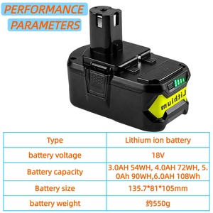 Bán buôn rb18l15b18v Superior công cụ điện hình trụ <span class=keywords><strong>Lithium</strong></span> <span class=keywords><strong>Ion</strong></span> pin 2Ah 3Ah 4AH 5Ah 6Ah cho <span class=keywords><strong>Ryobi</strong></span> pin công cụ - Product Image 5