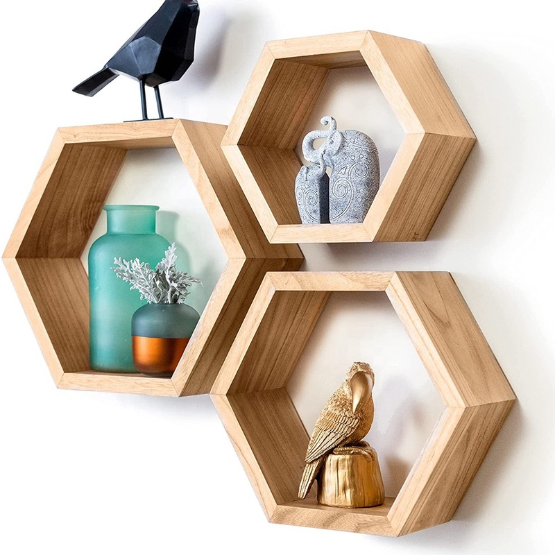 Octagon Floating Shelves Modern Wall Shelf