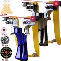 Lance-pierre en résine laser quatre couleurs avec poignée épaissie, pression rapide et double spirale pour la chasse et le tir en extérieur - 14+ Entertainment