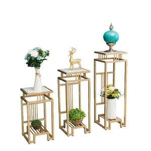High-end gold stainless steel pot stand luxury flower pot stand put the vase