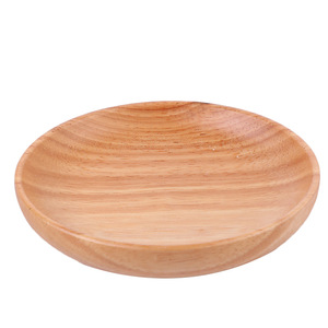 Japanese Style Rubberwood Round Dessert Plates <b>Small</b> <b>Trays</b> Lightweight Wooden Serving Plates For Party Use - Product Image 5
