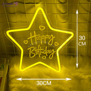 Acrylic Neon dấu hiệu trở lại khắc hạnh phúc sinh nhật <span class=keywords><strong>Led</strong></span> Neon Ánh sáng giáng sinh nóng trang trí hình ngôi sao chiếu sáng signage dấu hiệu - Product Image 5